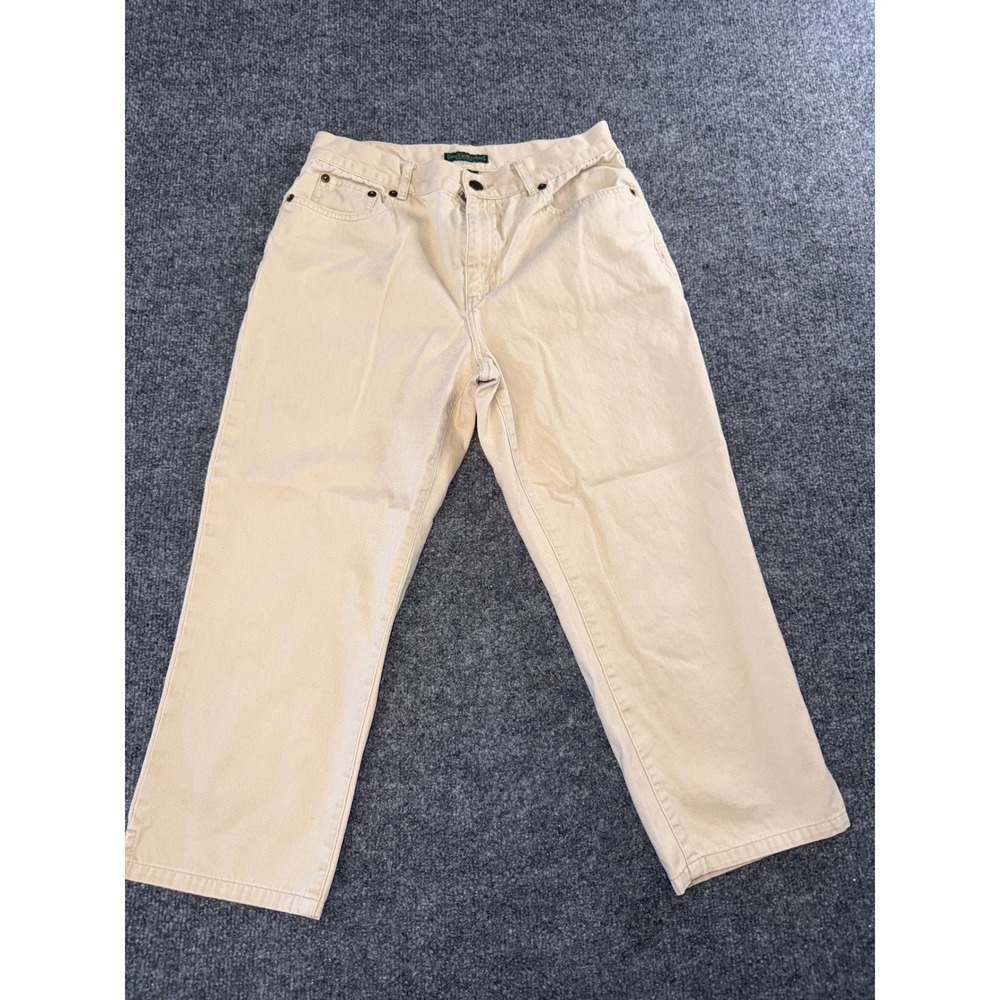 Lauren Ralph Lauren Jeans Co Tan Beige Straight Leg Pants Womens Size 2